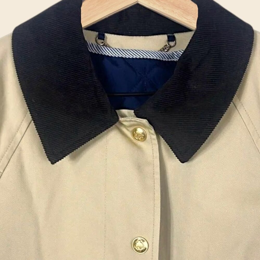 NWOT J Crew Long Barn Jacket in Waxed Cotton Twill Size XS Petite - Picture 3 of 4